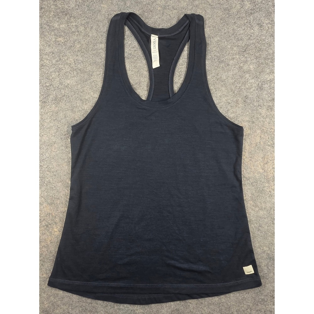 Vuori Lux Performance Tank Top Shirt Black Heather Racerback VW108 Womens Medium